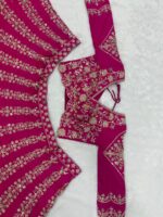 Dark Pink Color Two Tone Silk Fabric Sequence With Coding Work Lehenga