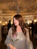 Grey Color Faux Georgette Fabric Sequence With Pearl Work Suit