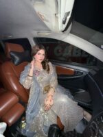 Grey Color Faux Georgette Fabric Sequence With Pearl Work Suit