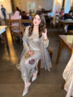 Grey Color Faux Georgette Fabric Sequence With Pearl Work Suit