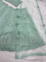 Ice Blue Color Soft Butterfly Net Fabric Sequence Work Lehenga