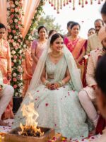 Ice Blue Color Soft Butterfly Net Fabric Sequence Work Lehenga