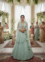 Ice Blue Color Soft Butterfly Net Fabric Sequence Work Lehenga