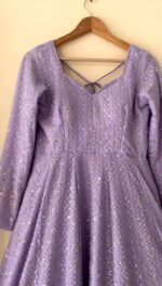 Lavender Color Soft Georgette Fabric Sequence With Jari Work Anarkali Suit