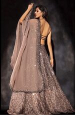 Light Brown Color Diamond Silk Georgette Fabric Sequence Work Lehenga