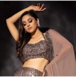 Light Brown Color Diamond Silk Georgette Fabric Sequence Work Lehenga