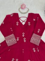 Maroon Color Faux Georgette Fabric Sequence Work Anarkali Suit
