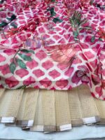 Multi Color Tabby Organza Silk Fabric Floral Print With Sequence Work Lehenga