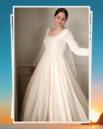 Off White Color Soft Georgette Fabric Sequence With Jari Work Anarkali Suit