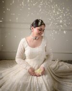 Off White Color Soft Georgette Fabric Sequence With Jari Work Anarkali Suit