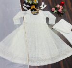 Off White Color Soft Georgette Fabric Sequence With Jari Work Anarkali Suit