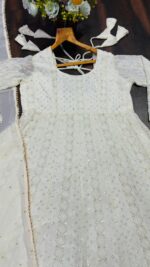 Off White Color Soft Georgette Fabric Sequence With Jari Work Anarkali Suit