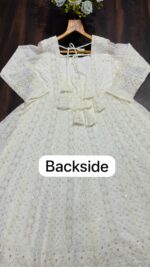 Off White Color Soft Georgette Fabric Sequence With Jari Work Anarkali Suit