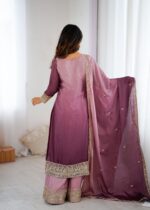 Onion Color Chinon Silk Fabric Sequence Work Palazzo Suit