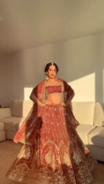 Orange Color Krishma Silk Fabric Sequence Work Lehenga