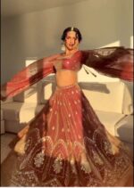 Orange Color Krishma Silk Fabric Sequence Work Lehenga