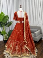 Orange Color Krishma Silk Fabric Sequence Work Lehenga