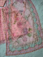 Peach Color Tabby Silk Fabric Sequence With Real Mirror Work Lehenga