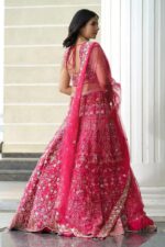 Pink Color Malai Satin Silk Fabric Sequence Work Bridal Lehenga