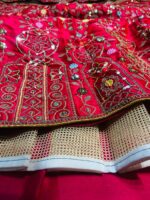 Pink Color Malai Satin Silk Fabric Sequence Work Bridal Lehenga