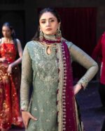 Pista Color Faux Georgette Fabric Embroidery Work Palazzo Suit