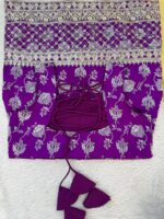 Purple Color Jacquard Fabric Sequence Work Palazzo Set