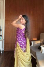 Purple Color Jacquard Fabric Sequence Work Palazzo Set