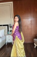 Purple Color Jacquard Fabric Sequence Work Palazzo Set