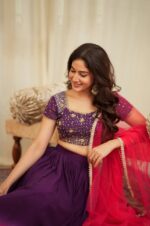 Purple Color Shaded Georgette Fabric Lehenga