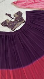 Purple Color Shaded Georgette Fabric Lehenga