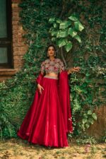 Rani Pink Color Roman Silk Fabric Sequence Work Lehenga