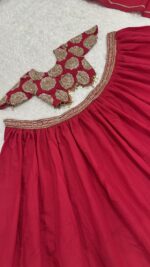 Rani Pink Color Roman Silk Fabric Sequence Work Lehenga