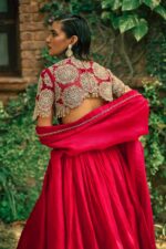 Rani Pink Color Roman Silk Fabric Sequence Work Lehenga