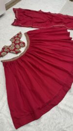 Rani Pink Color Roman Silk Fabric Sequence Work Lehenga