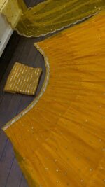 Special For Haldi Yellow Color Ruffle Net Fabric Paper Mirror Work Lehenga