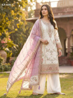 White Color Faux Georgette Fabric Sequence With Khatli Work Eid Special Pakistani Suit