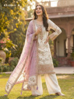 White Color Faux Georgette Fabric Sequence With Khatli Work Eid Special Pakistani Suit
