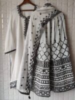 White Color Georgette Fabric Sequence With Paper Work Palazzo Set