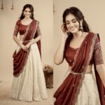 White Color Pure Crepe Silk Fabric Sequence With Jari Work Lehenga