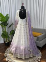 White Color Star Georgette Fabric Sequence Work Dual Shade Anarkali Suit