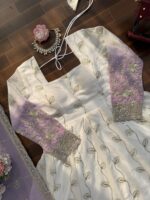White Color Star Georgette Fabric Sequence Work Dual Shade Anarkali Suit