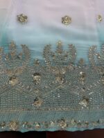 White Color Star Georgette Fabric Sequence Work Dual Shade Anarkali Suit