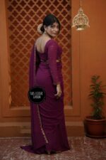 Wine Color Faux Georgette Fabric Koti Style Lehenga