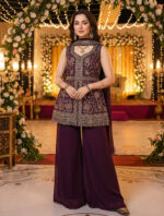 Wine Color Star Georgette Fabric Sequence Work Eid Special Suit
