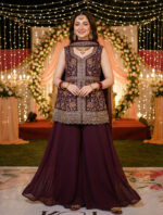 Wine Color Star Georgette Fabric Sequence Work Eid Special Suit