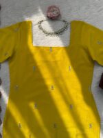 Yellow Color Natural Crepe Silk Fabric Sequence With Thread Work Sharara Set