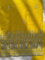 Yellow Color Natural Crepe Silk Fabric Sequence With Thread Work Sharara Set