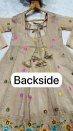 Beige Color Soft Crunchy Silk Fabric Sequence Work Sharara Gown