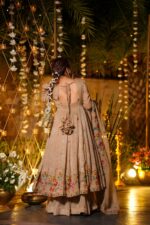 Beige Color Soft Crunchy Silk Fabric Sequence Work Sharara Gown