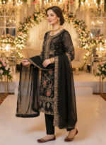 Black Color Chiffon Fabric Sequence With Khatli Work Eid Special Pakistani Suit